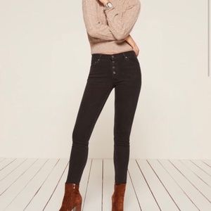 Reformation Black Straight Leg Jeans